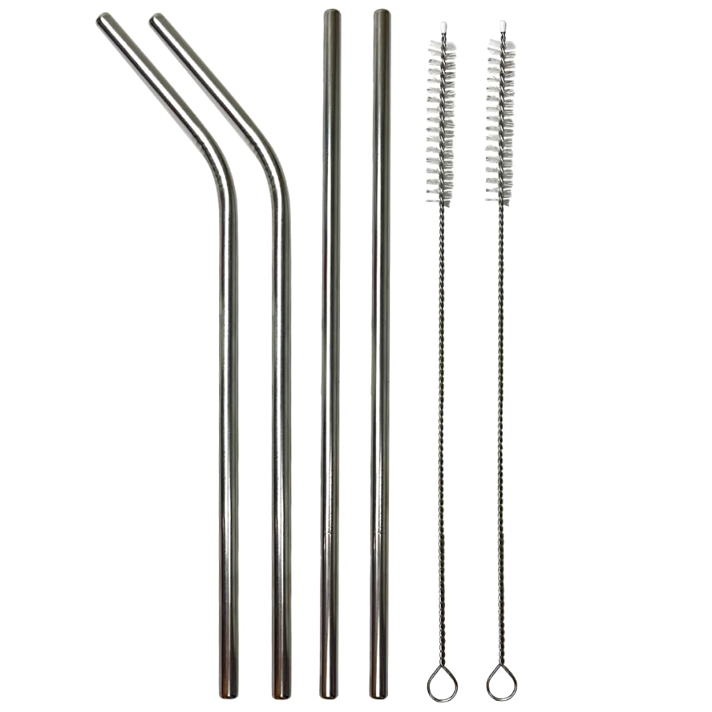 Kit 4 Canudos de Inox com escova de limpeza Reutilizável ecologico