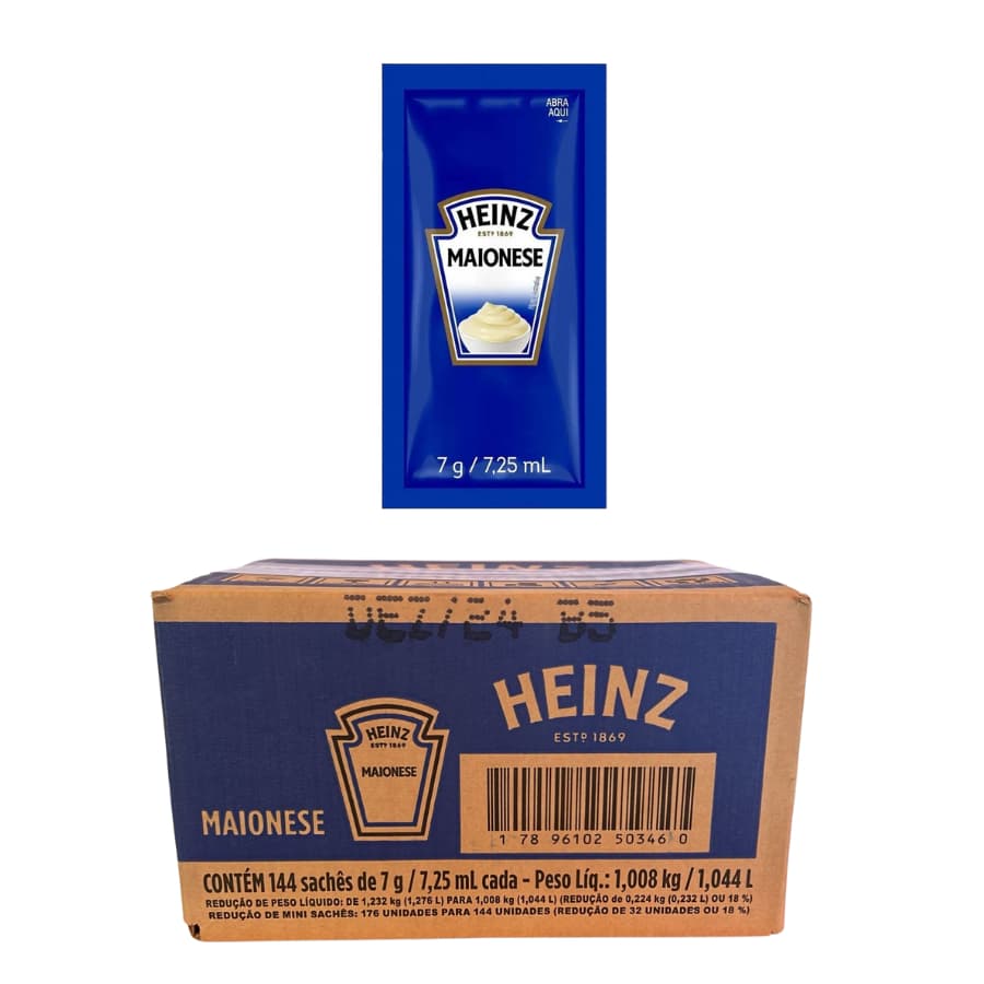 Maionese Heinz Sachê 7g Caixa com 144 Unidades