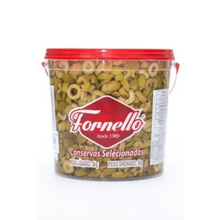 AZEITONA VERDE FATIADA 2 KG/ EMBALAGEM BAG.