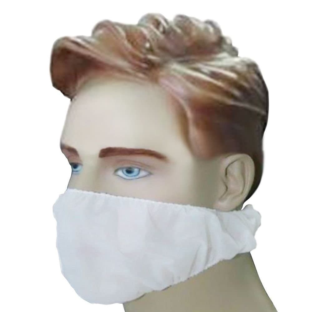 Protetor De Barba Em Tnt Branco Pacote Com 100 Unidades