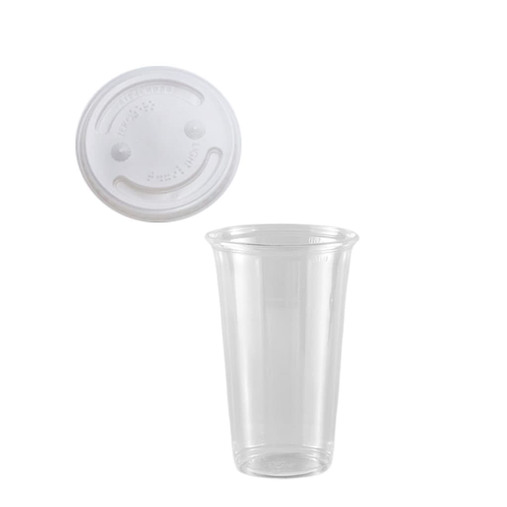 Copo Descartável 300ml Pp Liso 200 Unidades C/ Tampa