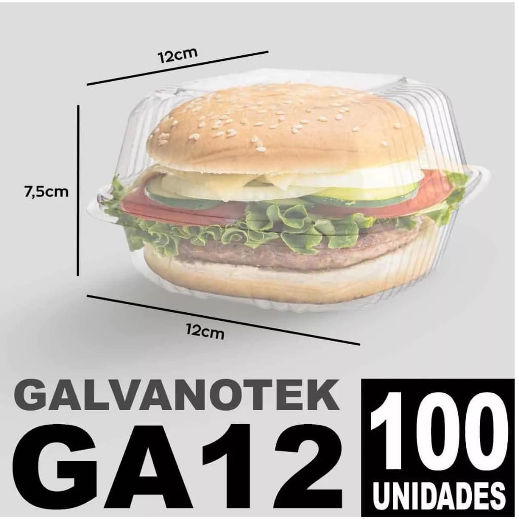 Pote Descartável Delivery Hamburgueira GA12 Pet Lanches  Doces Galvanotek C/100