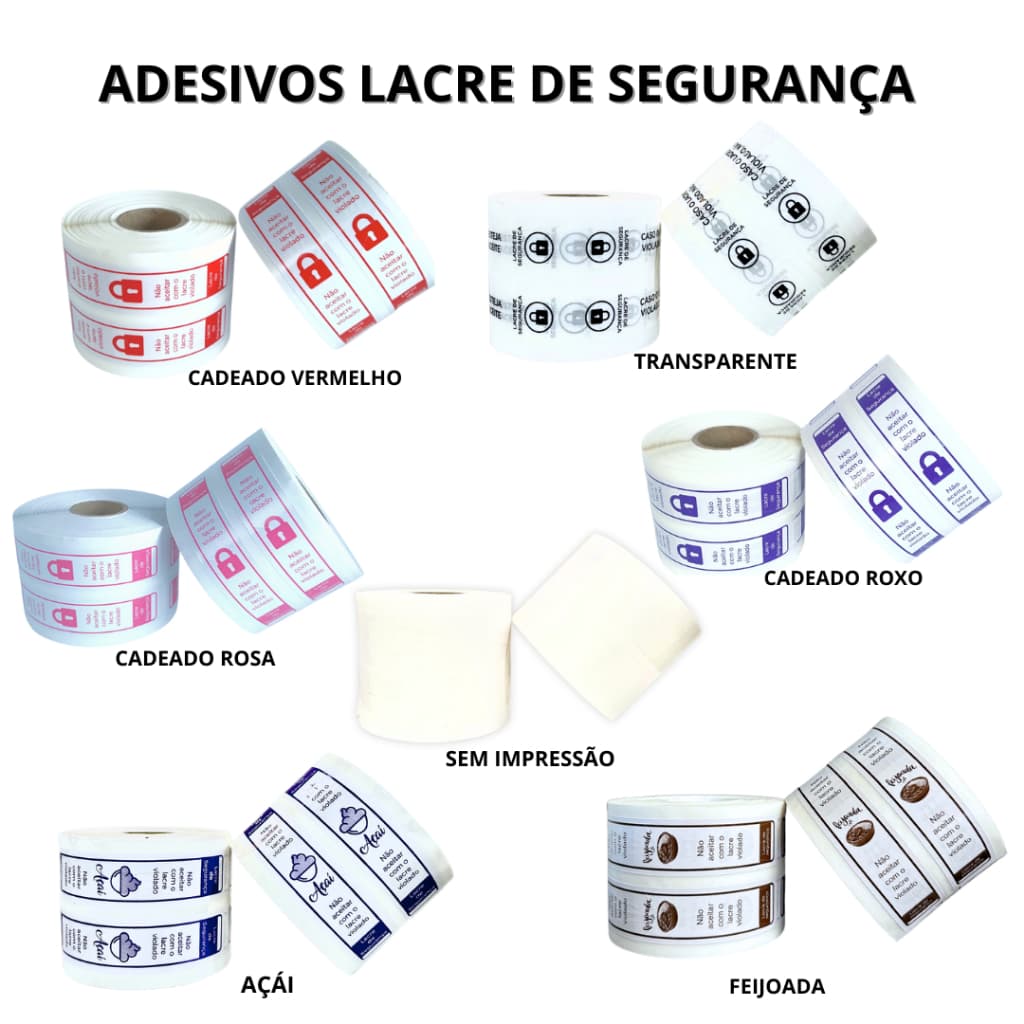 Lacre de Segurança Adesivos Para Delivery em Geral 10x2cm - Ifood - Rappi - Uber Eats - Açaí