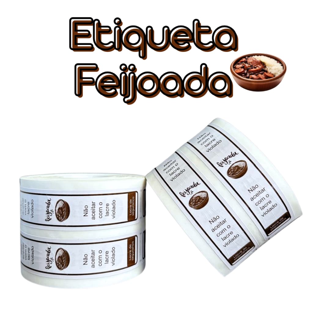 500 Lacre de Segurança Adesivos Para Delivery | Feijoada | Ifood - Rappi - Uber Eats 10x2cm