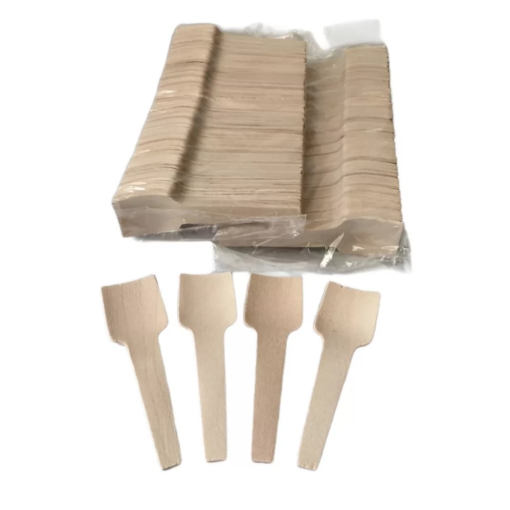 Pazinha Colher Madeira Sorvete 9,5cm Biodegradável Sobremesa Bolo C/1500 Unid