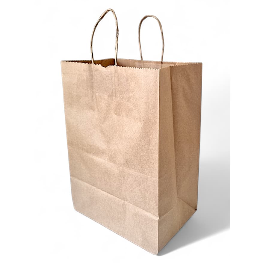 Kit 50 Sacolas Kraft 18x28x11 com Alça Torcida - Ideais para Delivery de Lanches e Refeições