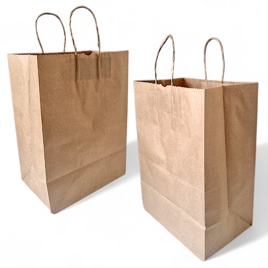 100 Sacolas Kraft 18x28x11 Alça Torcida - Ideais para Delivery de Lanches e Refeições