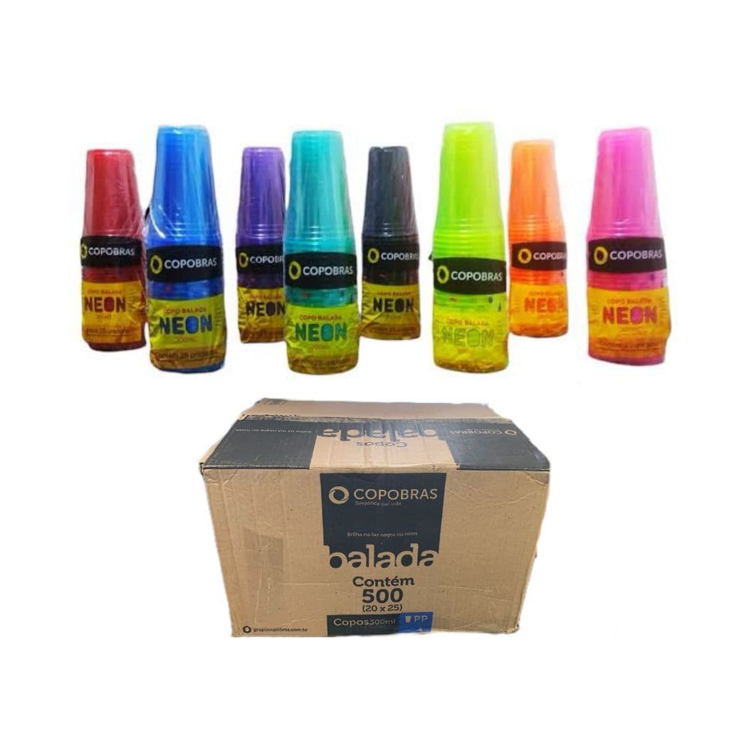 CP DSC 300ML PP BALADA PPT-330 MISTO - CAIXA COM 500 COPOS