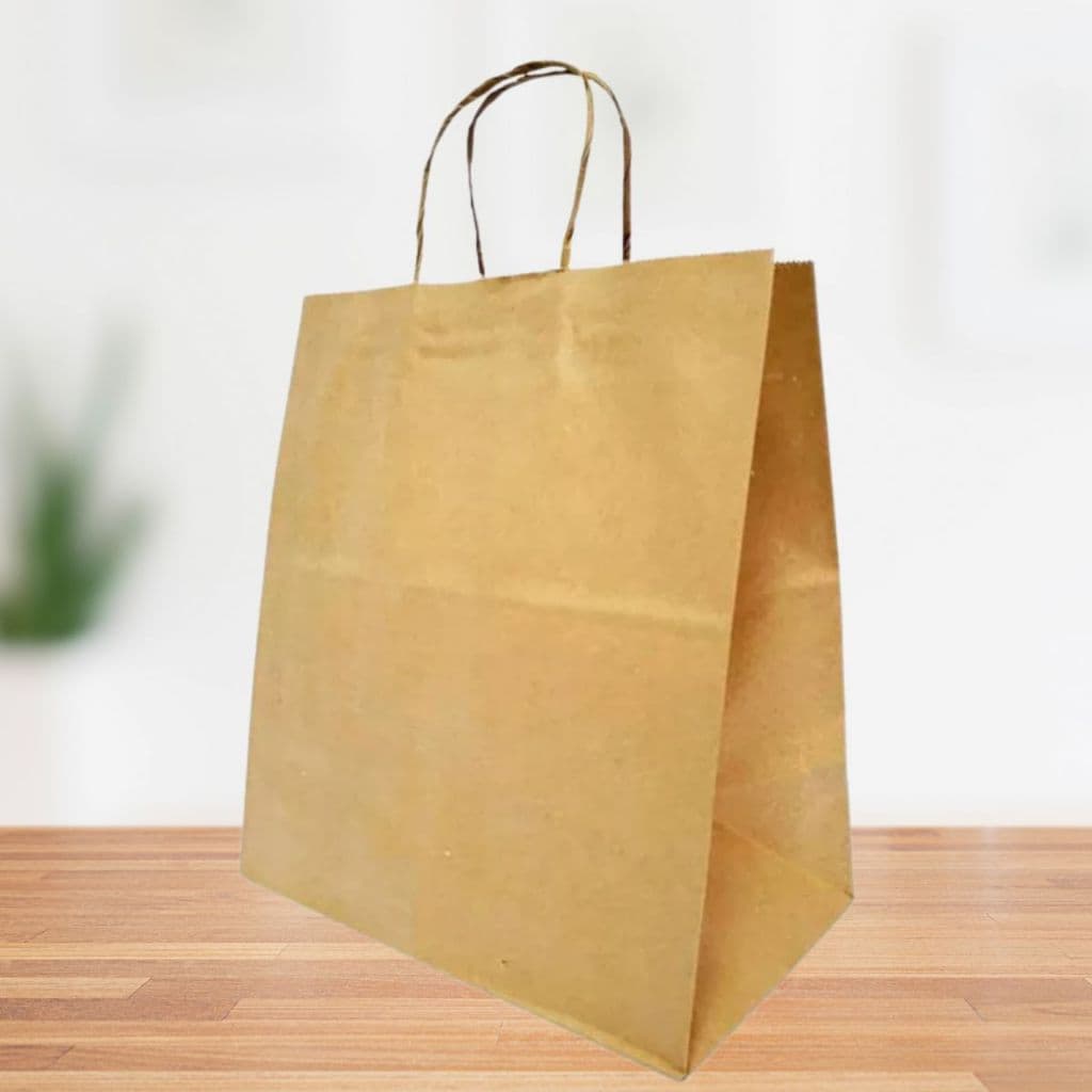 40 Sacolas De Papel Kraft Grande Resistente C/ Alça Delivery