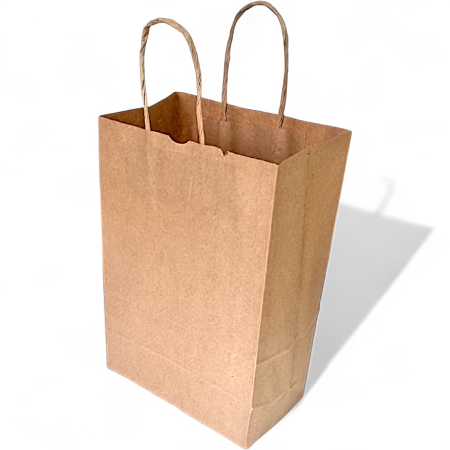 100 Sacolas Kraft 18x28x11 com Alça Torcida - Ideais para Delivery de Lanches e Refeições