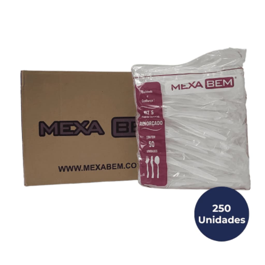 Kit Garfo Faca Guardanapos Reforçado Embalado Individualmente Caixa 250 Unidades