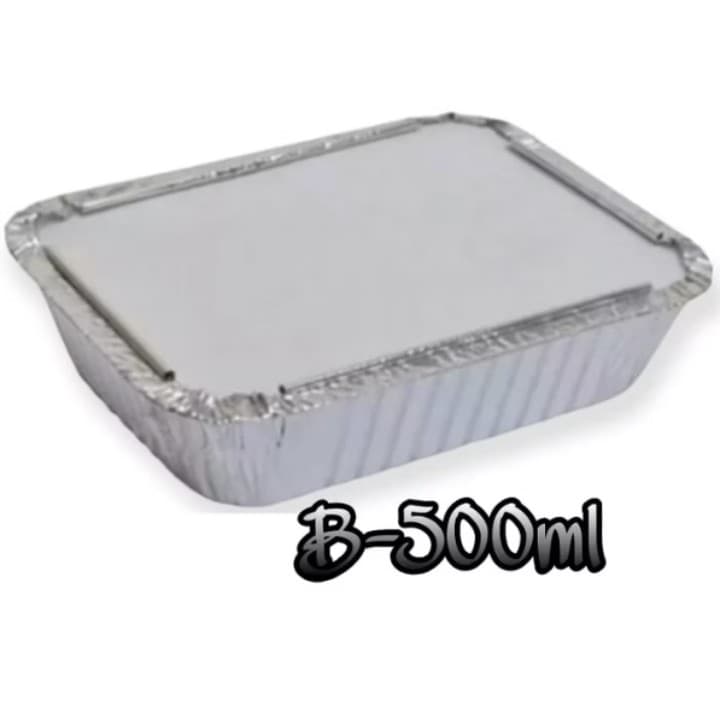 100 Bandeja 500ml De Alumínio Com Tampa Marmita Descartável Para Refeições