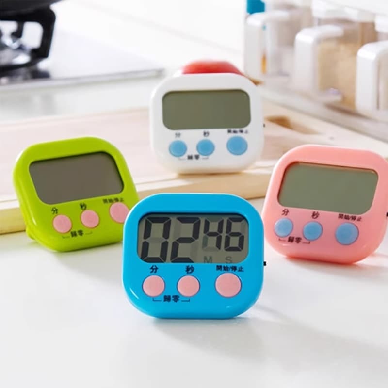 Temporizador Timer Magnético Digital de Cozinha Contagem Regressiva Com Alarme e Suporte