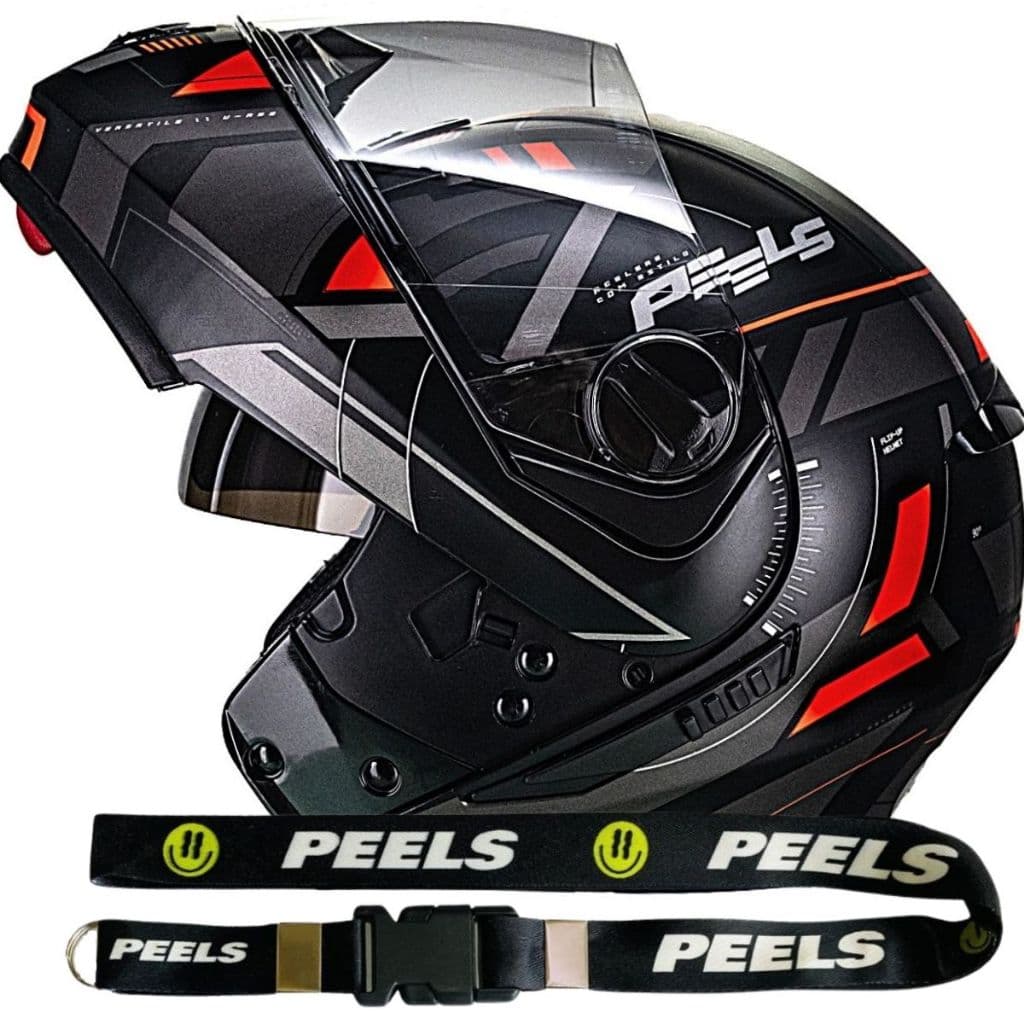 Capacete Peels U-rb2 Urban Escamoteavel Tipo Robocop Articulado Com Viseira interna Fume