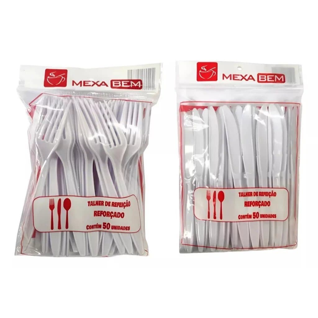 KIT 150 GARFO + 150 FACA DESCARTÁVEL REFEIÇÂO REFORÇADO PARA CHURRASCO FESTA