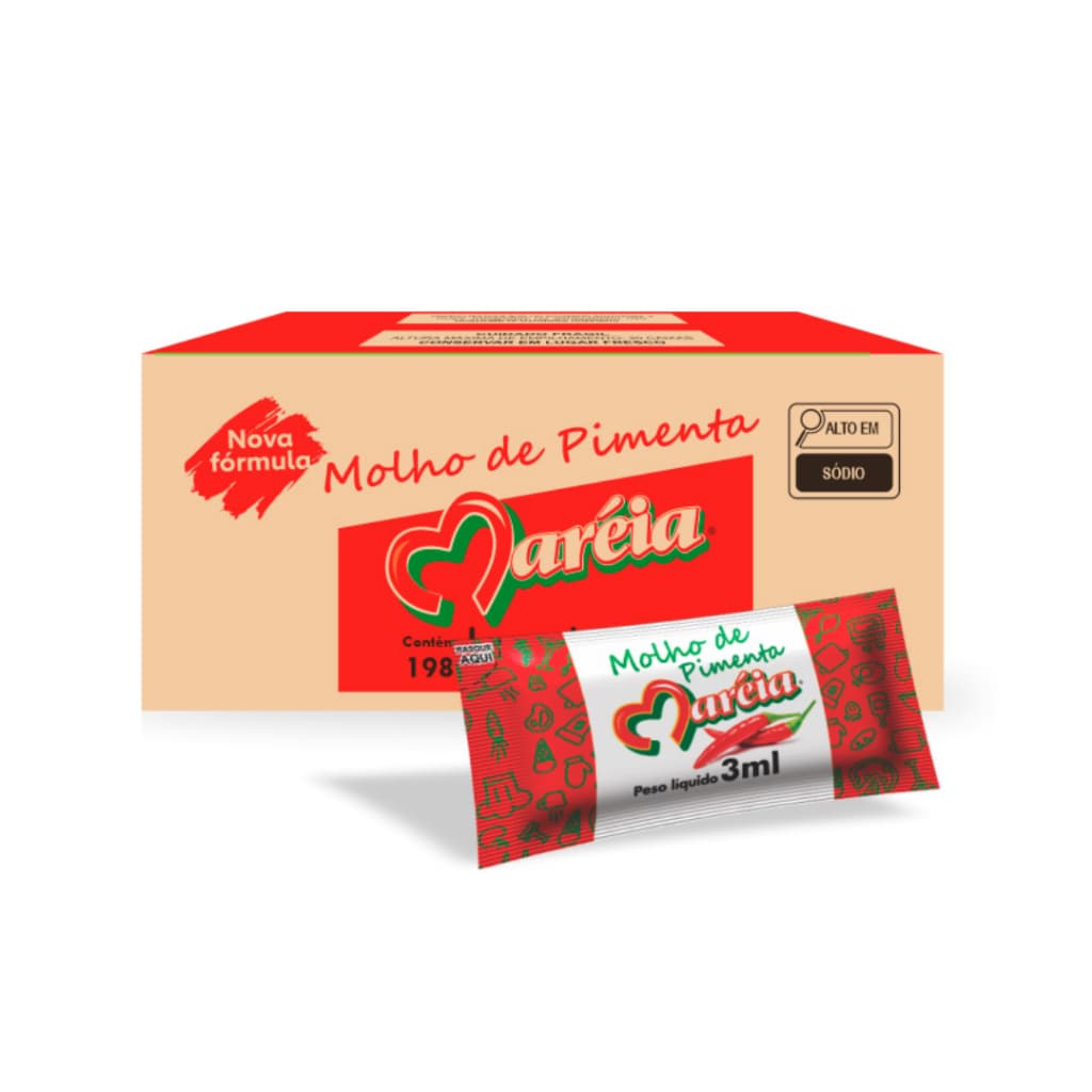 Molho de Pimenta em Sachê 3g | Caixa com 200 Unidades
