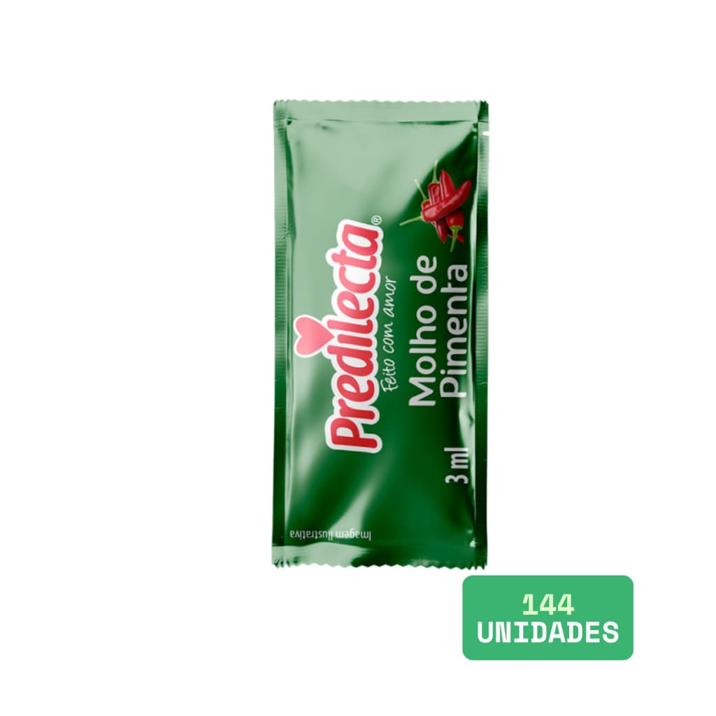 Sache Molho Pimenta 3ml Caixa Com 144 Unidades Predilecta
