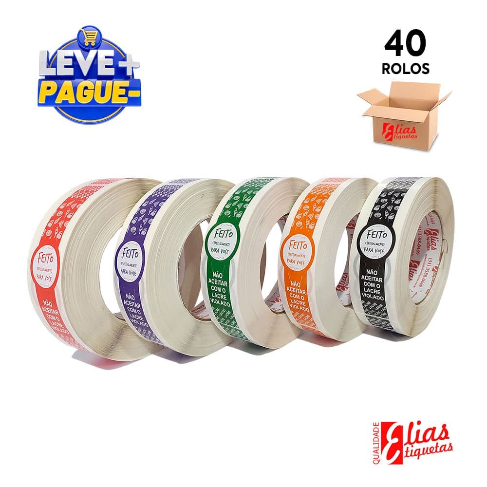 Lacre De Segurança Para Delivery - Modelo Especial - Cx com 40 Rolos