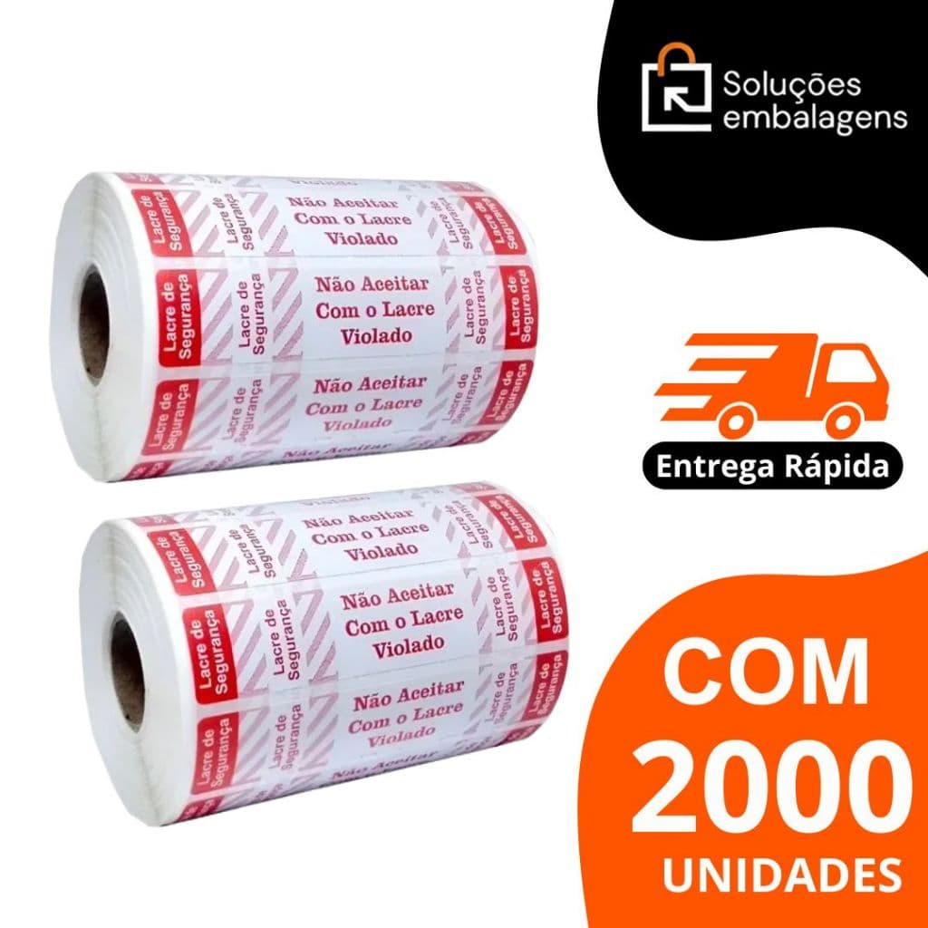 Etiqueta Adesiva Lacre de Segurança Para Delivery c/2000un