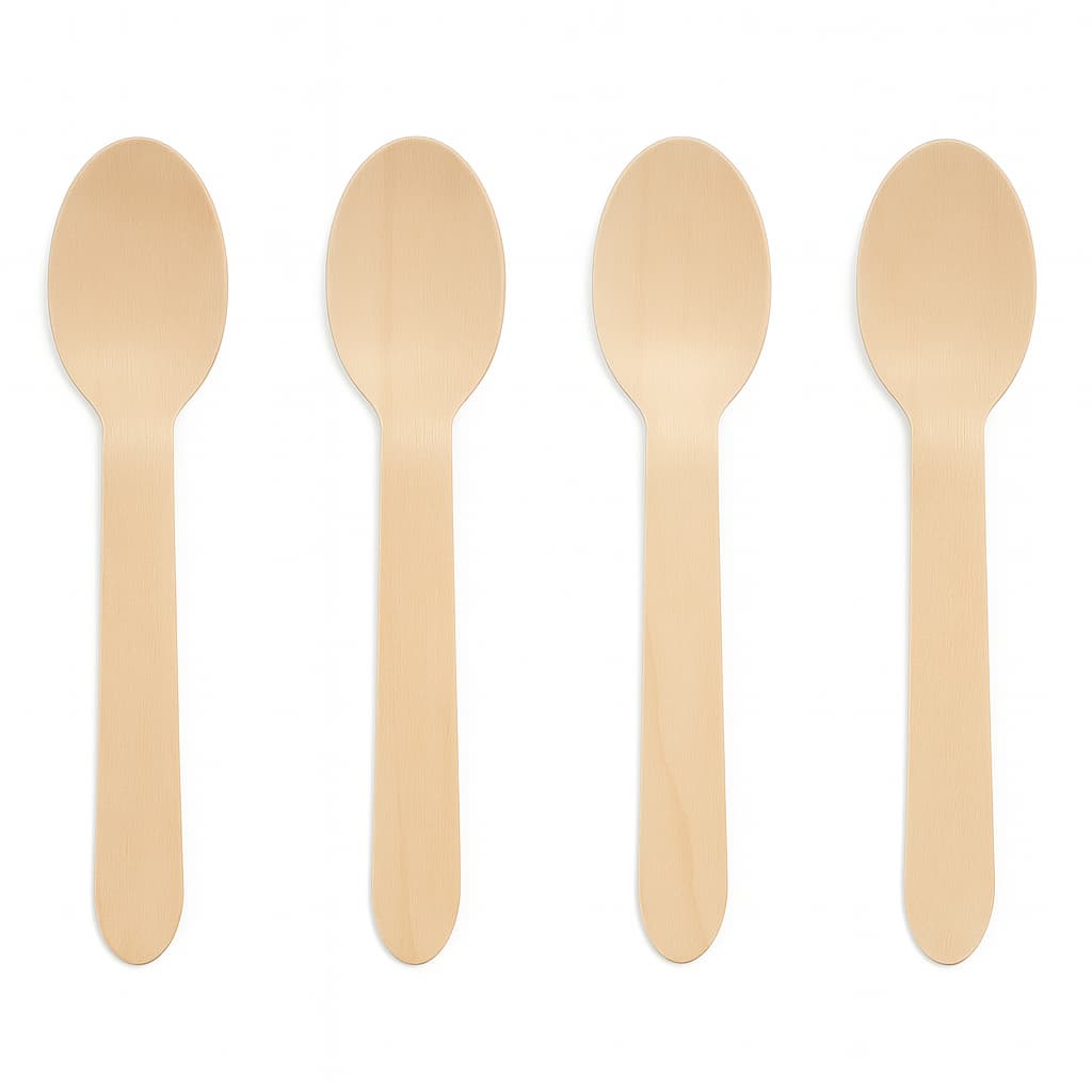 kit c/100 Colher Madeira Ecologico Refeição Biodegradável 16cm - Ideal p/ refeições e sobremesas
