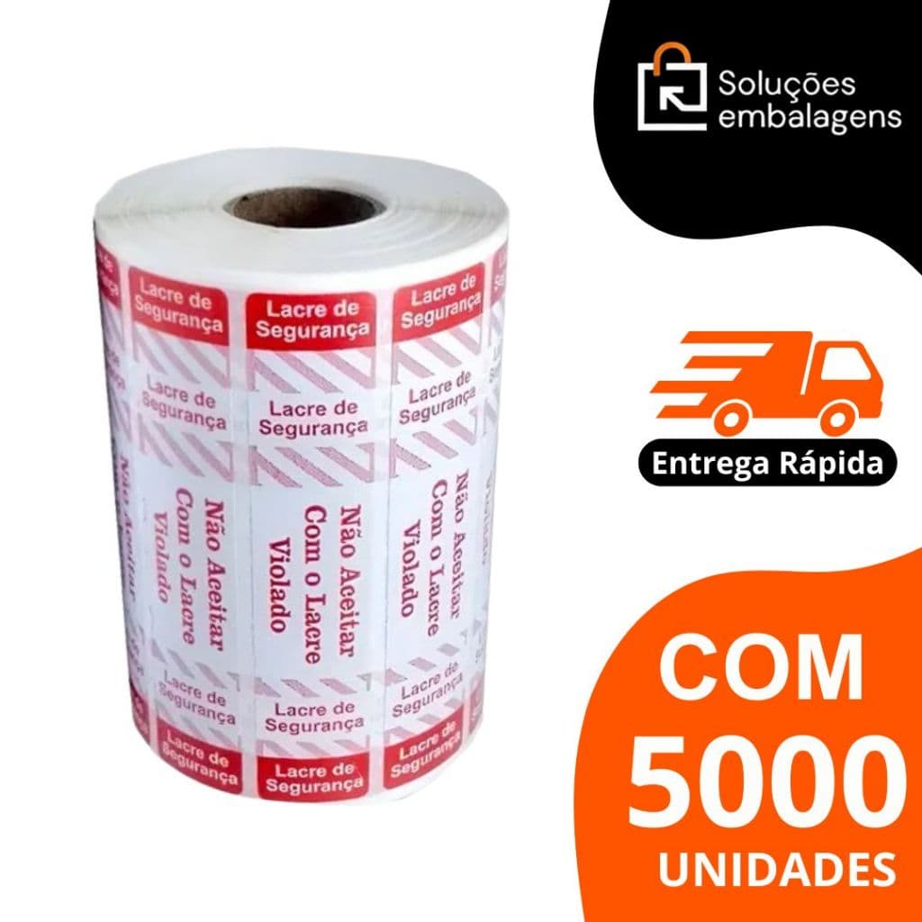 Etiqueta Lacre de Segurança Para Delivery c/5000un Rolo Restaurante Alimentos