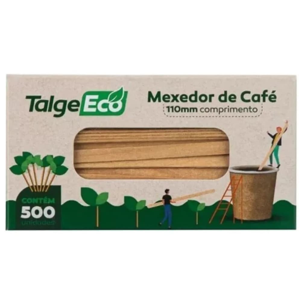 MEXEDOR DE CAFÉ DE MADEIRA ECOLOGICO 110MM - 500 UND - TALGE