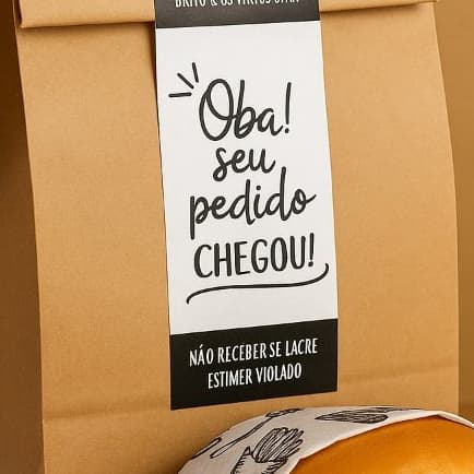 Lacre De Segurança Adesivo Para Delivery Hamburguer C/1000