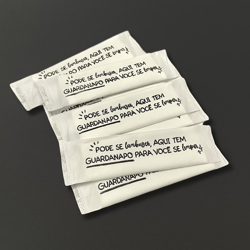 Guardanapo Sache 30x15cm c/2 Folhas Delivery Restaurante C/250 Un