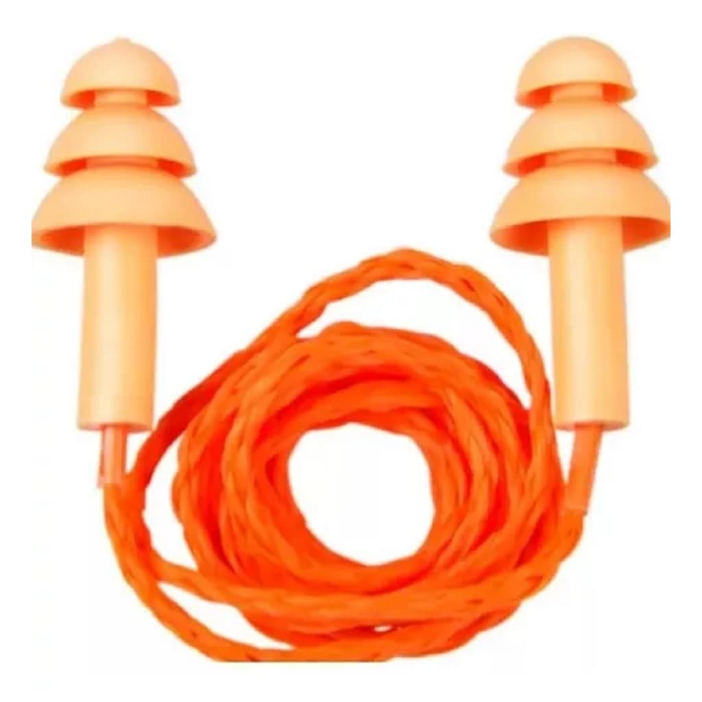 300prs Protetor Auricular Silicone Com Cordão 3 Flanges