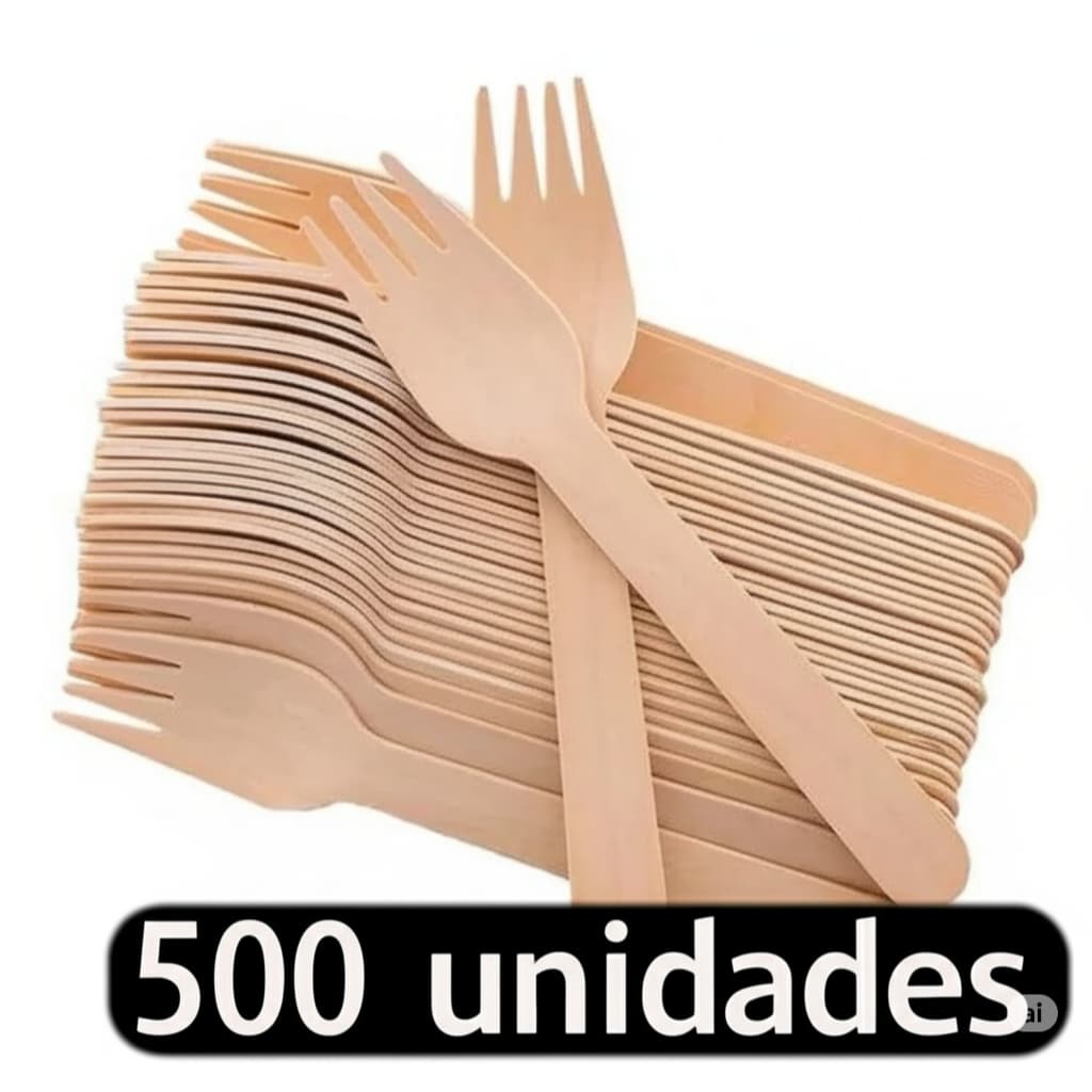 500 un Garfos de Madeira Descartável Biodegradável (granel) - Talge