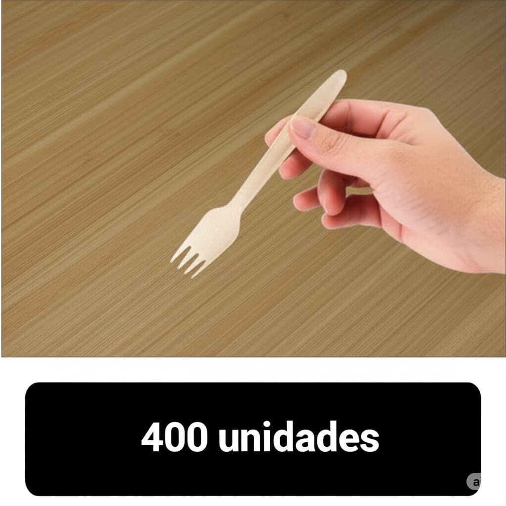 400 un Garfos de Madeira Descartável Biodegradável (granel) - Talge