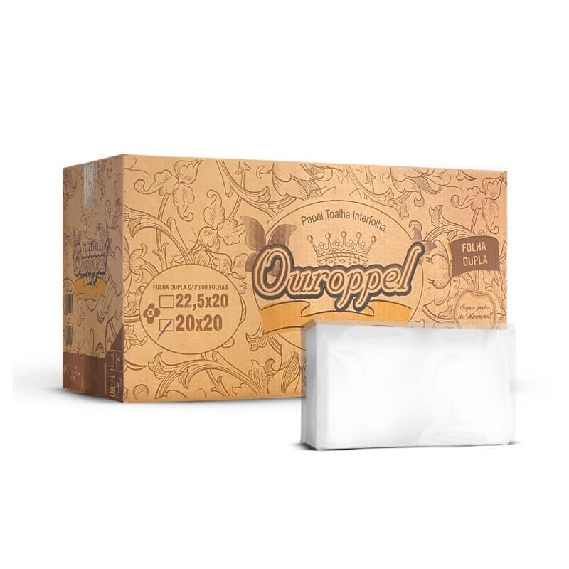 PAPEL TOALHA INTERFOLHA OUROPPEL  (FOLHA DUPLA) 2000 FLS.