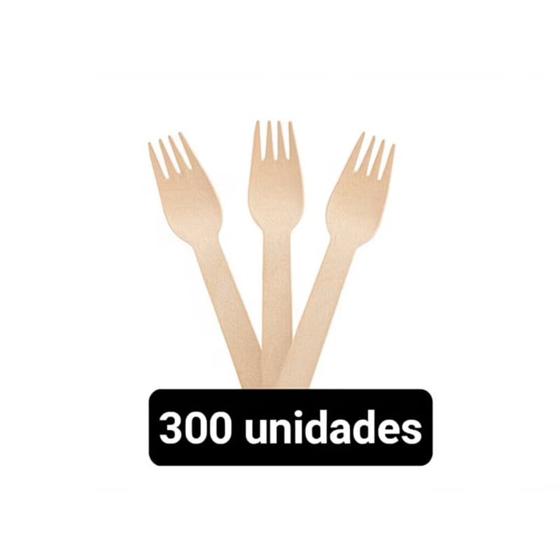 300 un Garfos de Madeira Descartável Biodegradável (granel) - Talge
