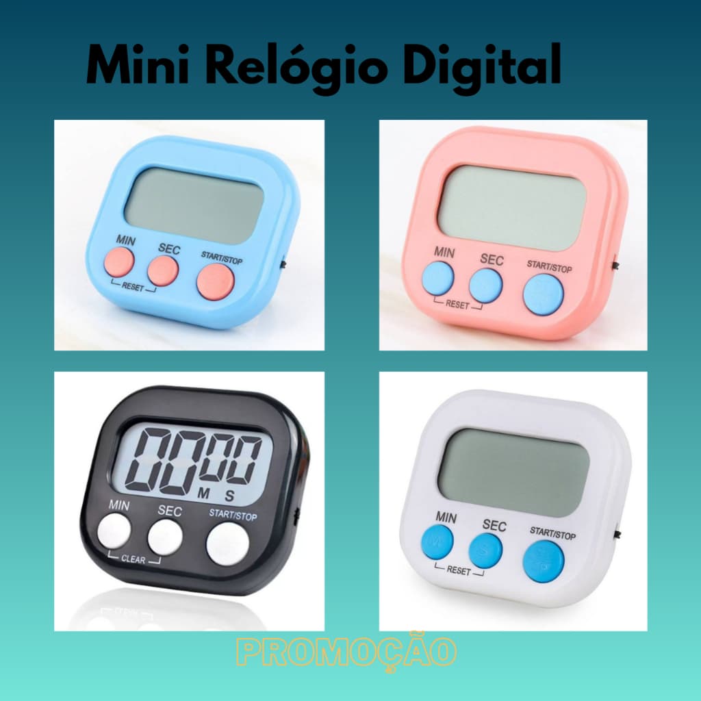 Relogio Digital Compacto Cozinha Timer Contagem Regressiva Cronometro Portatil - sortida
