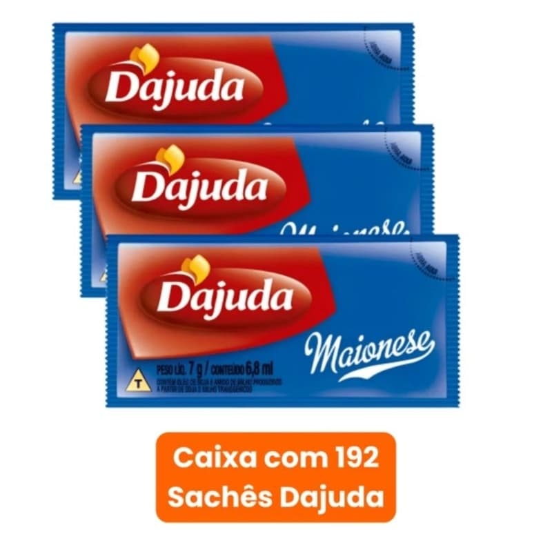 Maionese Tradicional Sache caixa 192 unidades de 7g - Dajuda PRONTA ENTREGA