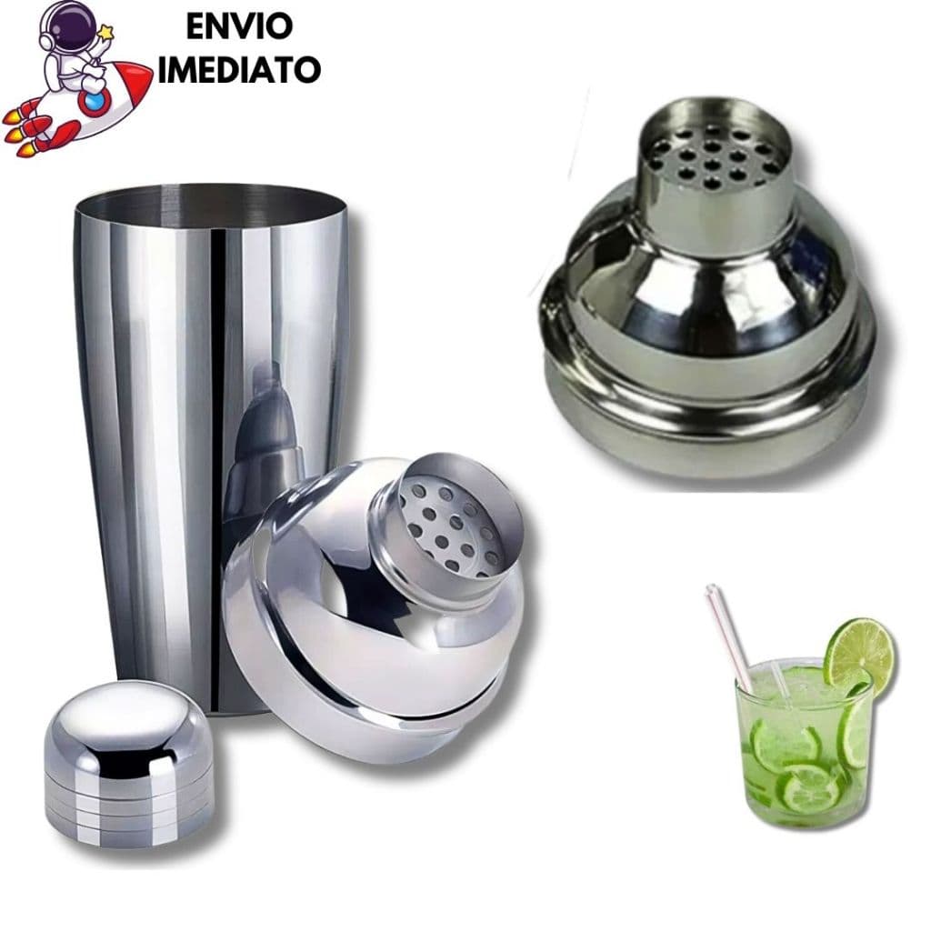 Coqueteleira Inox 750 Ml 3 Peças Profissional Drinks Caipirinha Bar