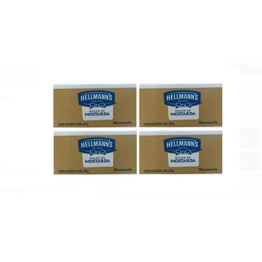 Kit C/4 Mostarda Hellmanns Sache 7g Caixa 168 Unidades