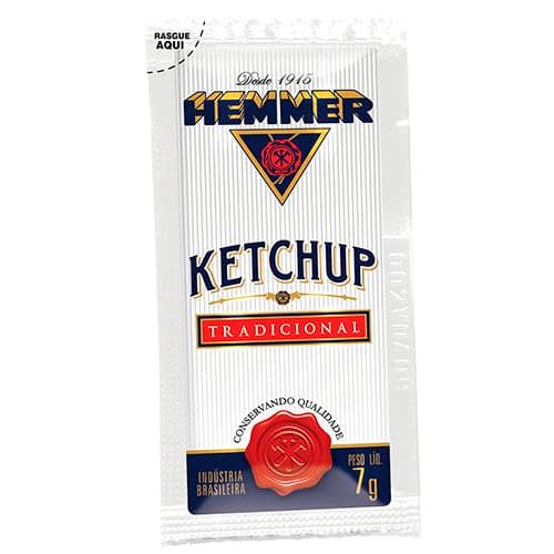 Maionese Mostarda Ketchup Tradicional em Sachê 7g Hemmer- Caixa com 190un