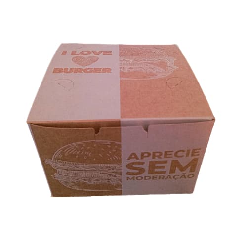 Caixa Embalagem Para Hambúrguer Artesanal Lanche Delivery [Box Kraft] - 100 Unidades