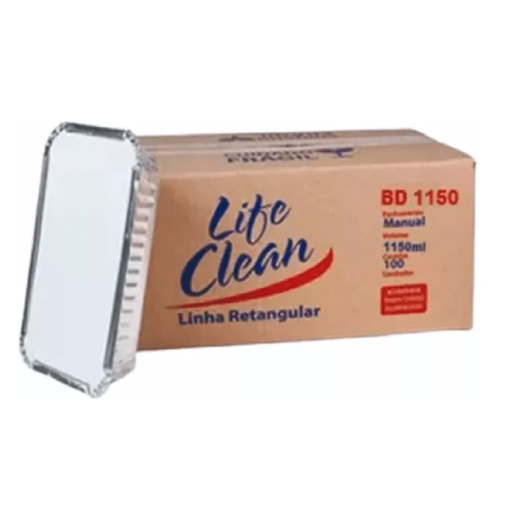 Bandeja De Aluminio Retangular 1150ml Marmitex 100 Unidades