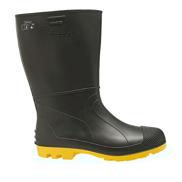 Bota PVC Cano Curto Preta e Amarela - Vulcabras