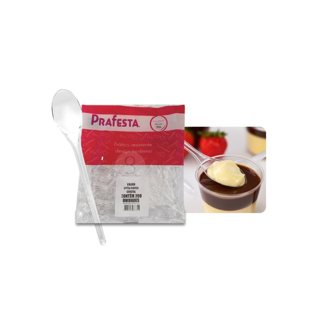 Colher Mini Transparente Plástico Discreto P/ Café Kit 1000U