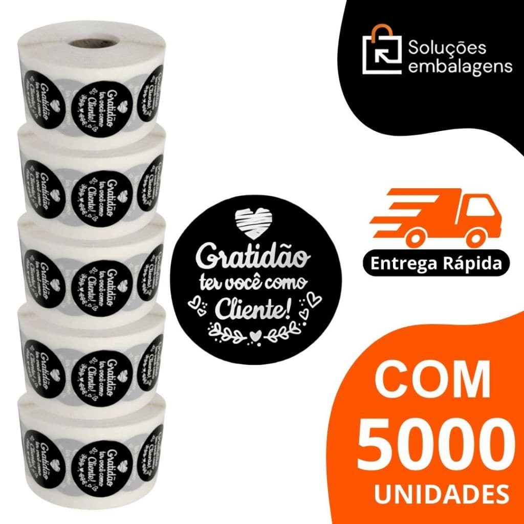 Etiqueta Lacre de Segurança para delivery com 5000 unidades Adesiva