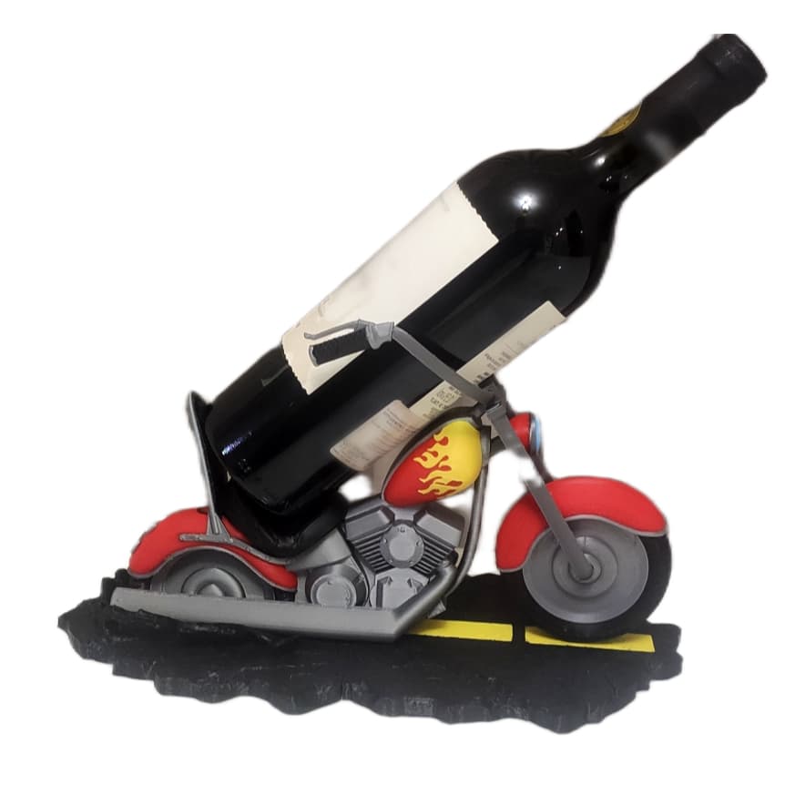 Suporte Para Garrafa De Vinho Em Formato De Moto Chopper