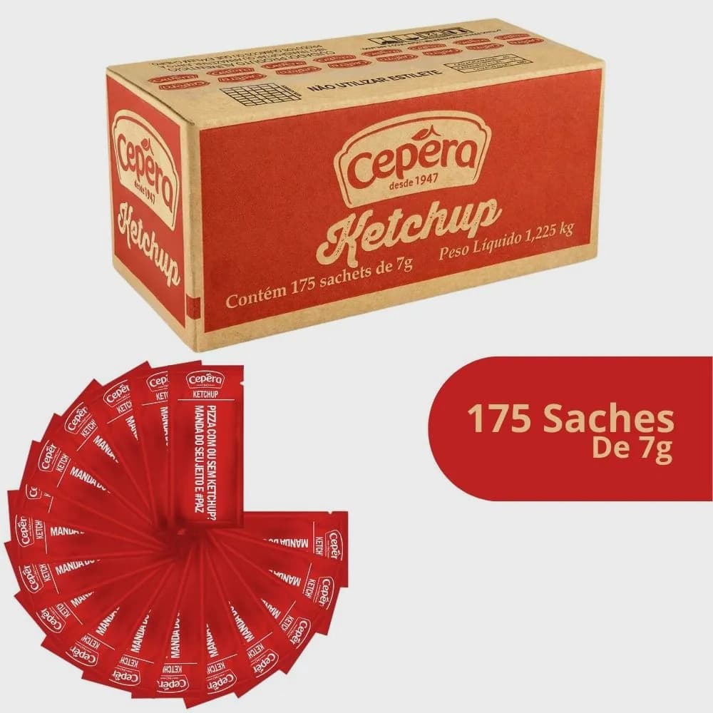 Ketchup Molho Tradicional Sache Caixa 154 Unidades de 7g Cepera