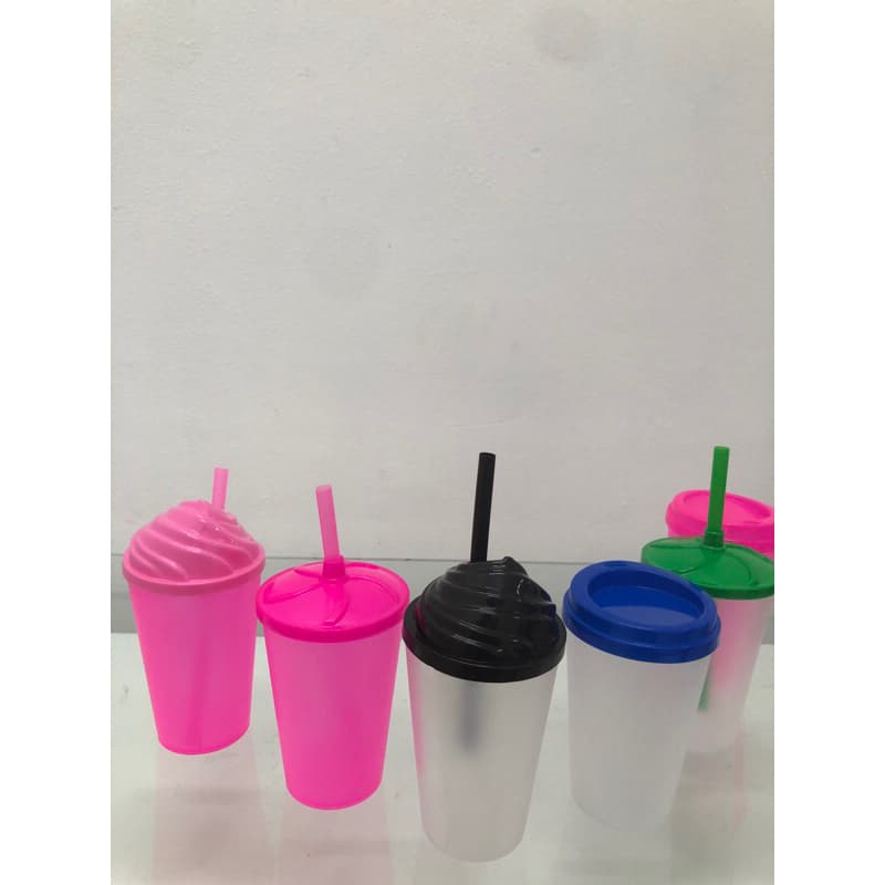 Copos ECO com Tampa 300ml Ecológico KIT 25 UNIDADES , Flexível, Não Quebra, Copo Plástico PP, Festa Infantil