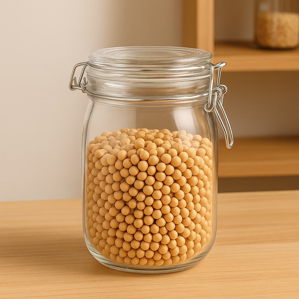 Pote Hermético de Vidro 1,5 L – Tampa com Trava de Aço e Vedação de Silicone