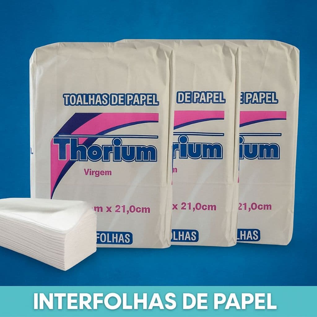 Papel Toalha Interfolha 2400 Folhas Premium Virgem Folha Dupla Branco Thorium 22,5x21cm Comercio