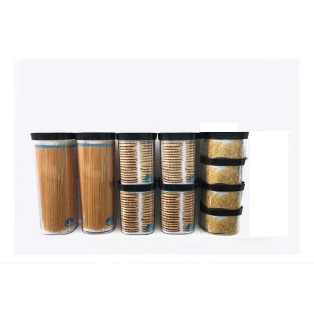 kit Conjunto 10 Peças Potes Herméticos - Porta Mantimentos Feijao Açúcar café bolacha biscoito