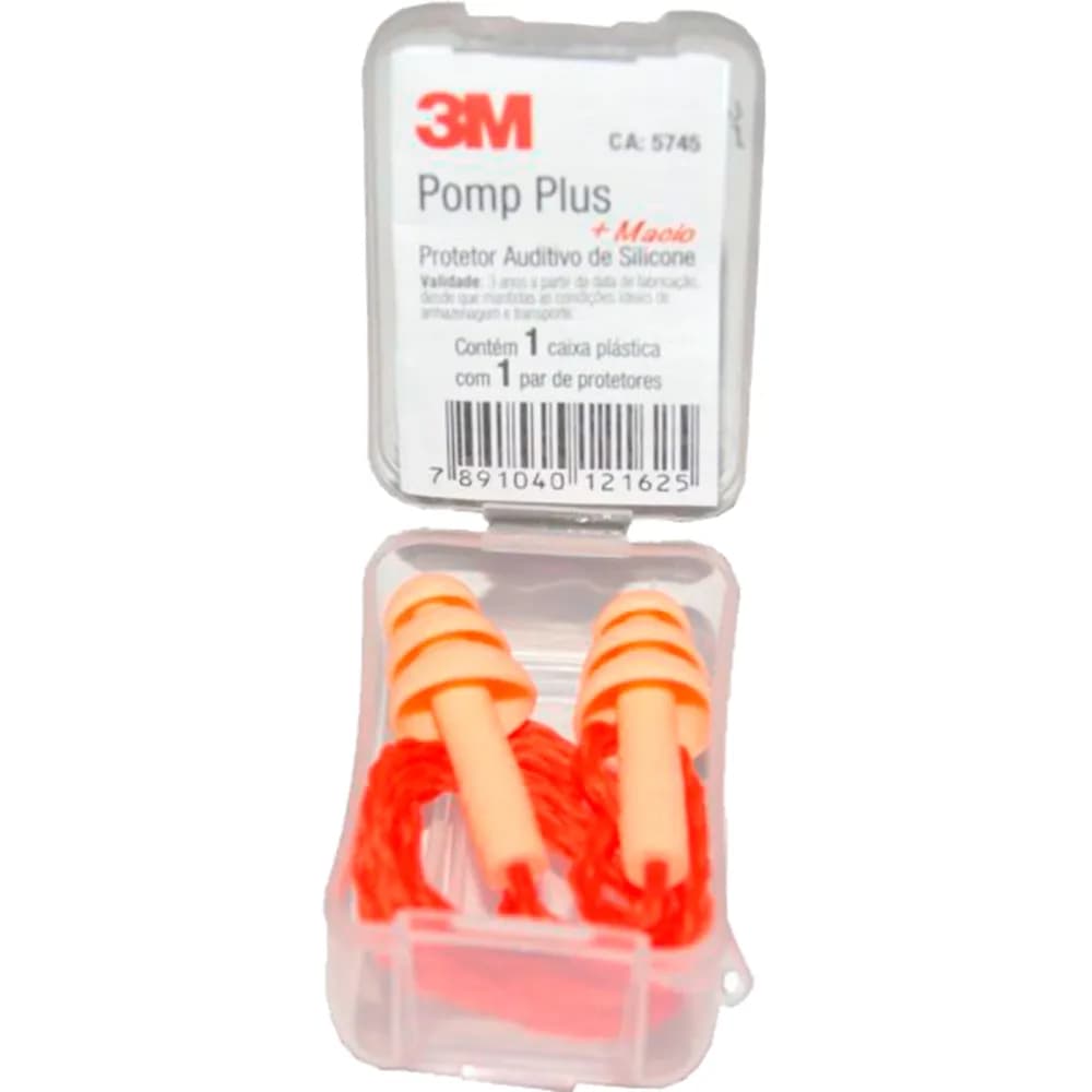 Kit 20 Protetor Auricular Auditivo Silicone Pomp Plus 3m Com Cordão